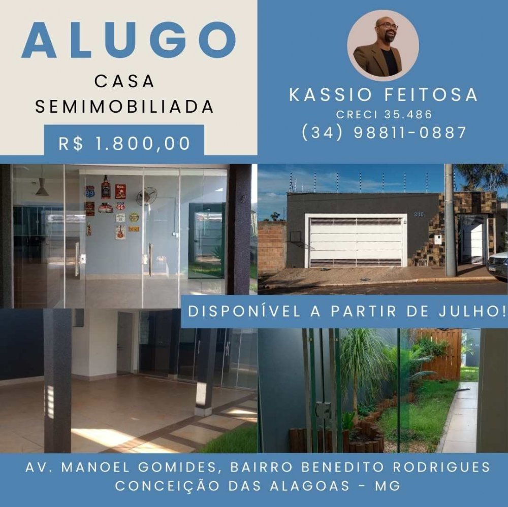 Casa - Aluguel - Benedito Rodrigues - Conceio das Alagoas - MG