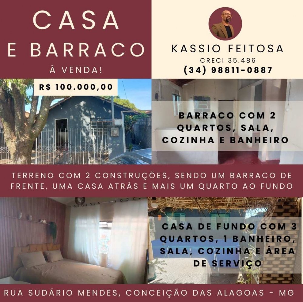 Casa Geminada - Venda - Centro - Conceio das Alagoas - MG