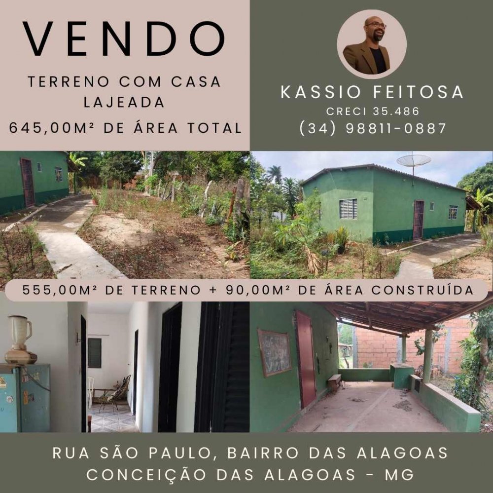 Lote - Venda - Bairro das Alagoas - Conceição das Alagoas - MG