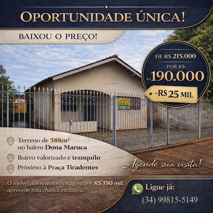 Casa - Venda - Dom Maruca - Conceição das Alagoas - MG