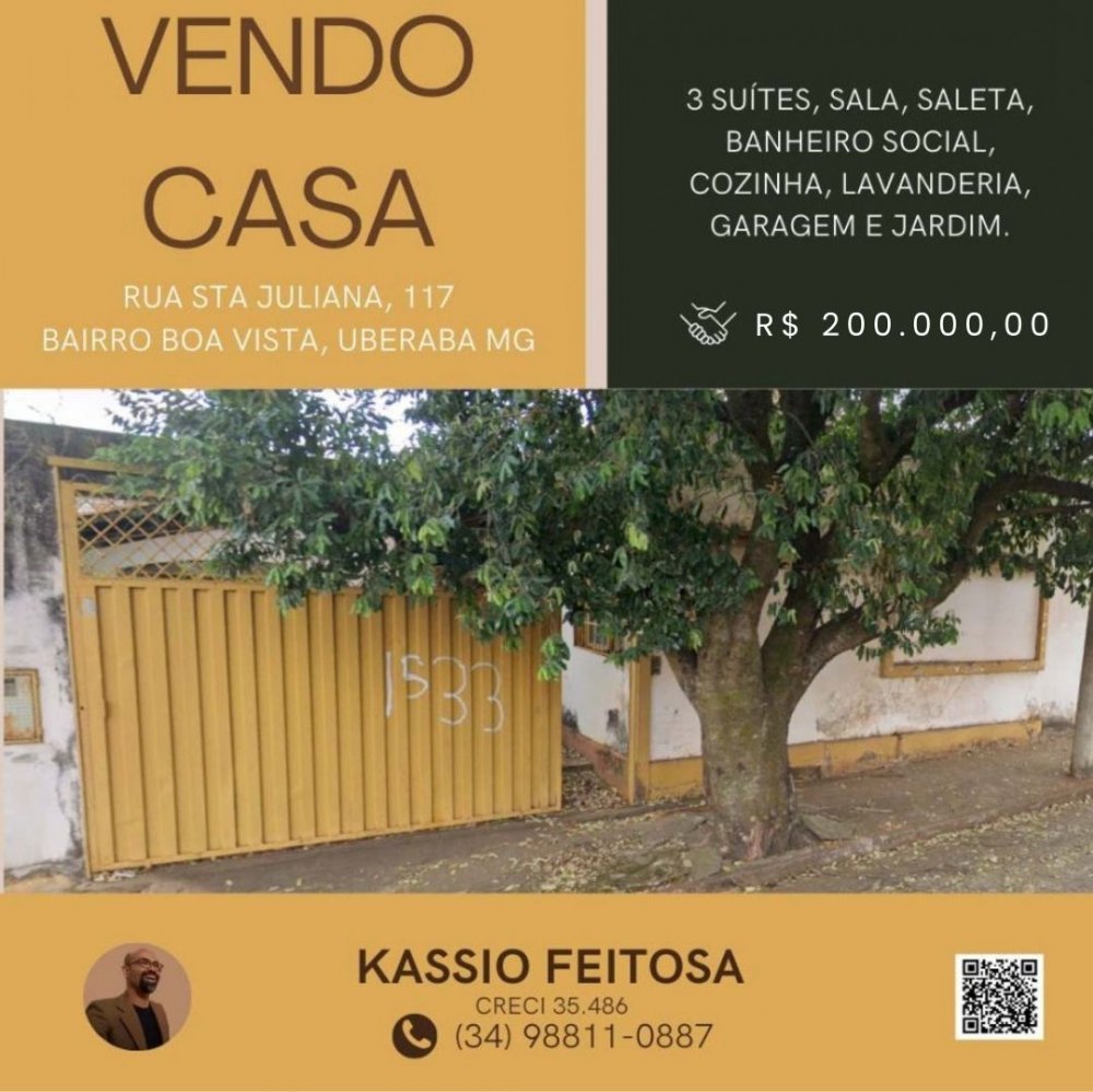 Casa - Venda - Boa Vista - Uberaba - MG